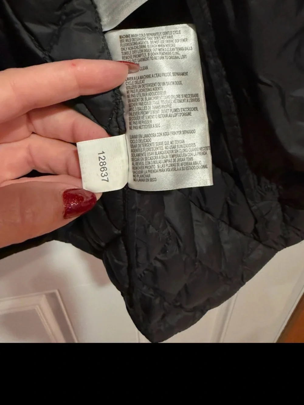 Michael Kors Black Puffer Jacket with Gold Trim